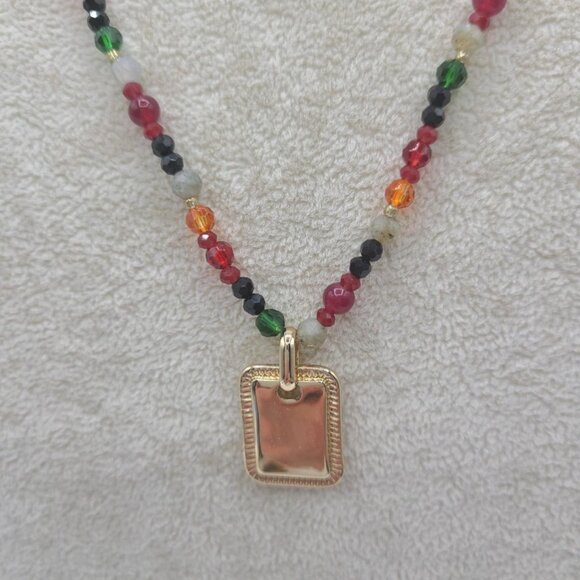 J Crew Factory Beaded Necklace with Pendant NWOT! - Picture 9 of 10